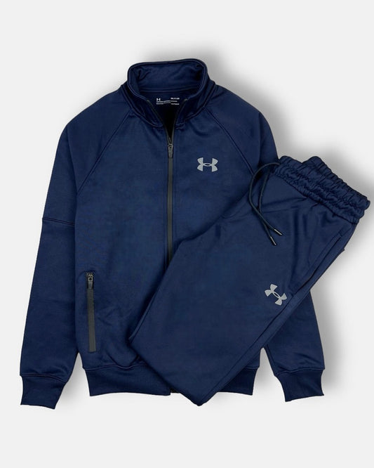 Under Armour UA Premium Quality Imported polyester Fleece Tracksuit (Navy Blue)