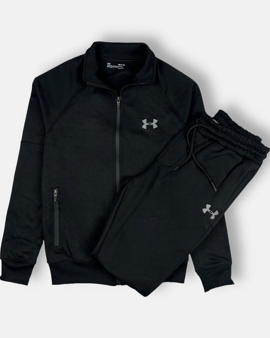 Under Armour UA Premium Quality Imported polyester Fleece Tracksuit (Black)