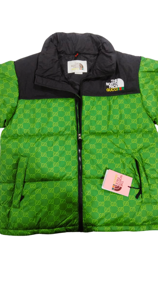 The North Face GUCCI Original Premium Quality Imported Puffer Jacket (Black & Green)